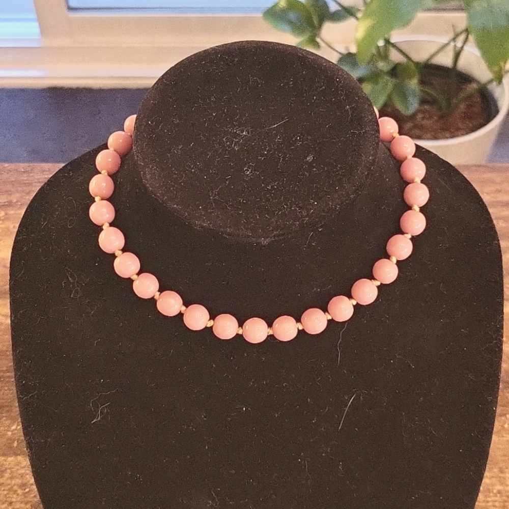 Vintage Pink Bead Necklace